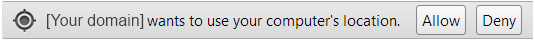 A dialog requesting your computer's location--powered by GeoLocation, one of the top html5 features