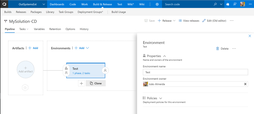 VSTS extension walkthrough: Naming release definition environments