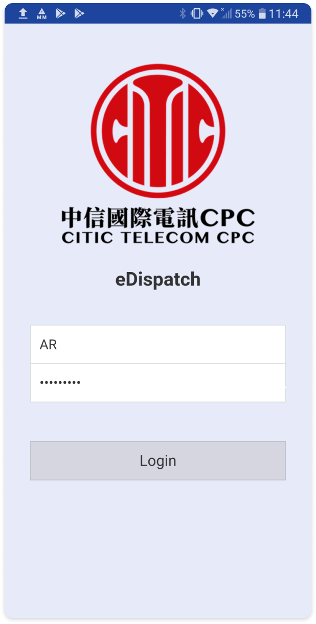 eDispatch Mobile App - Login