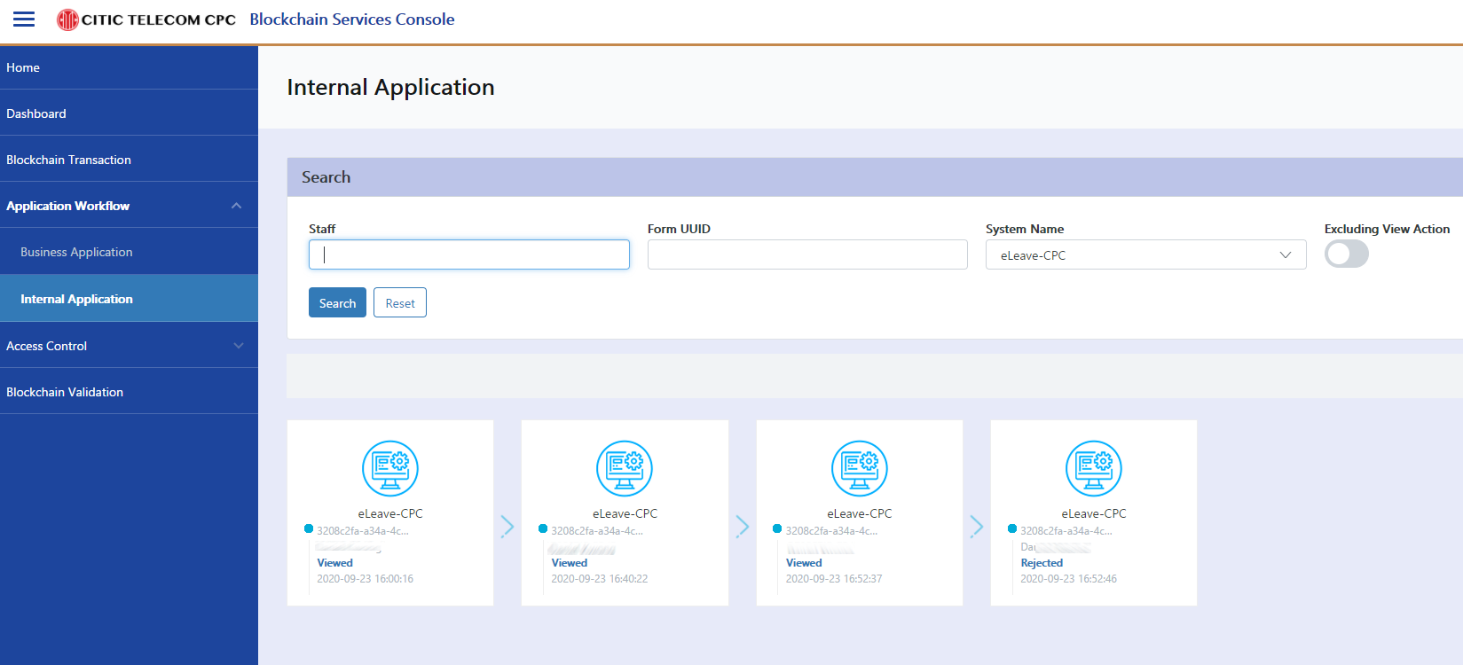 Blockchain Services Console