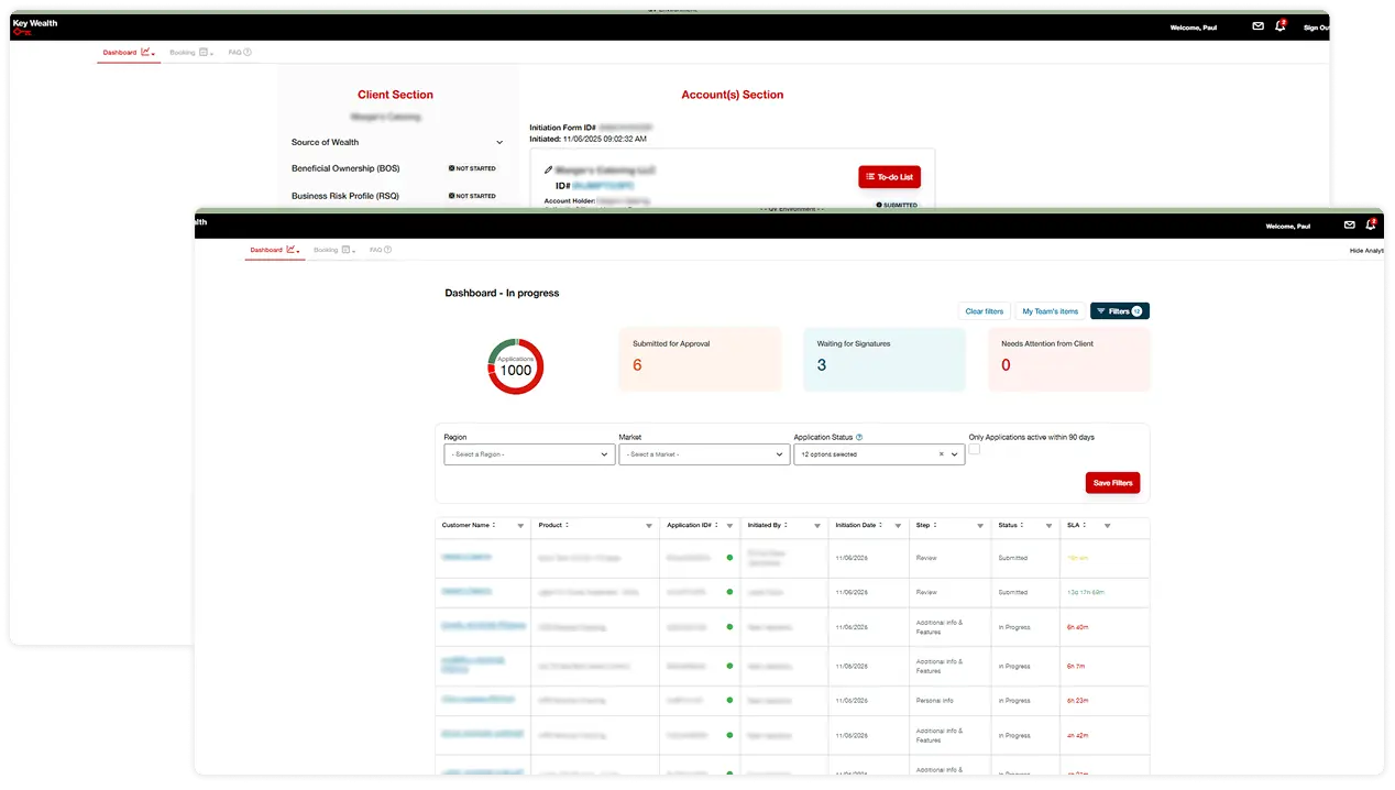 account origination application