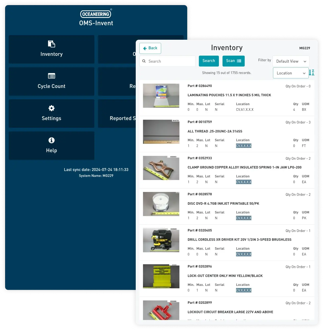 oceaneering inventory management platform