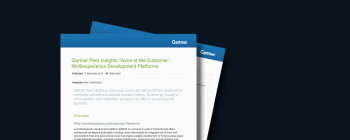 Gartner Peer Insights ‘Voice of the Customer’: Multiexperience Development Platforms