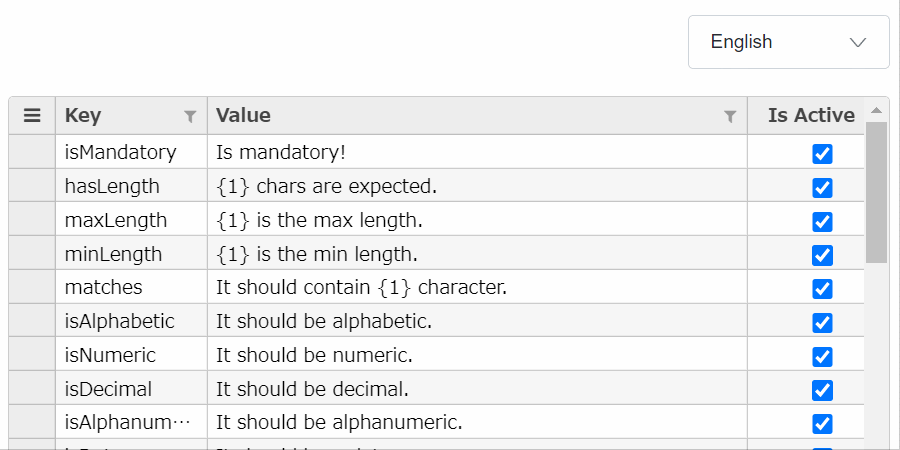 OutSystems Data Grid Translation