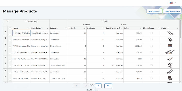 Screenshot of the Data Grid.