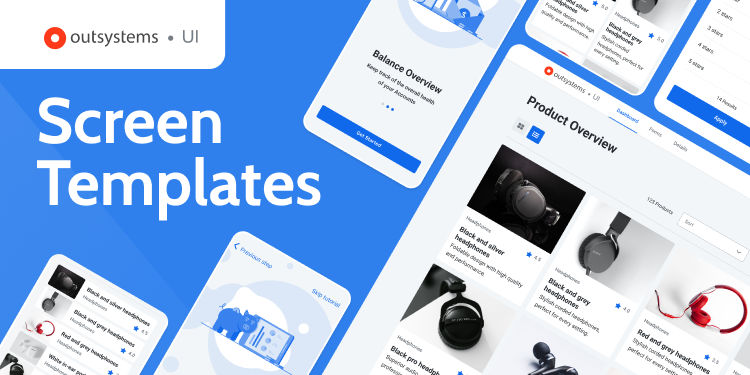 New onboarding and product gallery screen templates
