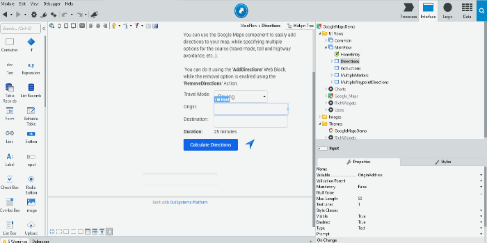 Creating a new variable in Service Studio.