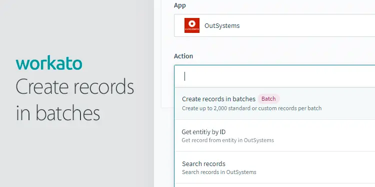 OutSystems Workato Connector: Batch Job Actions | OutSystems