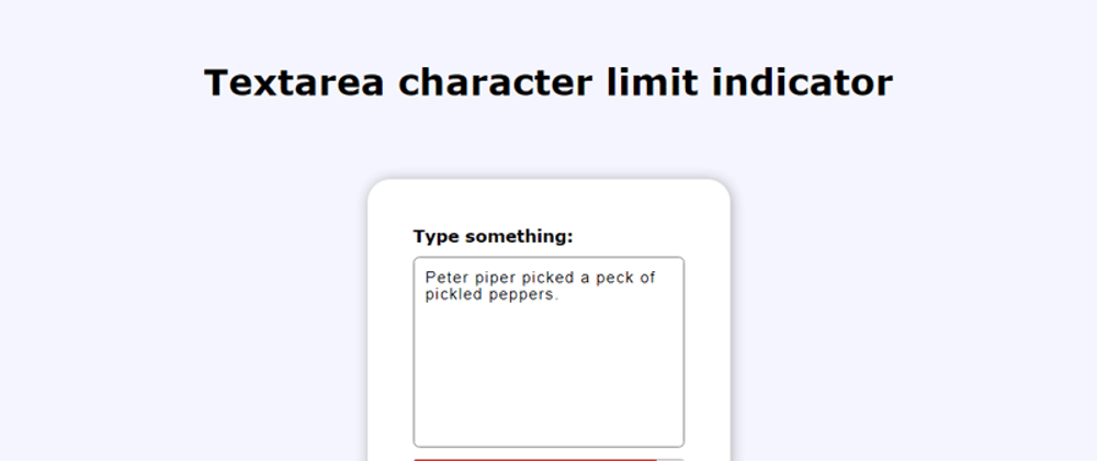 Textarea character limit indicator