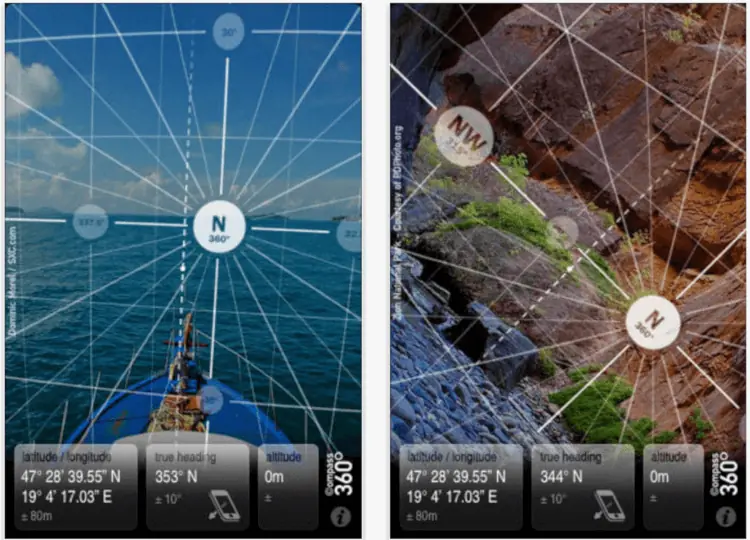 AR app displaying geographic directions