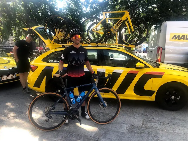 The famous yellow cars, the official “Tour de France” support cars