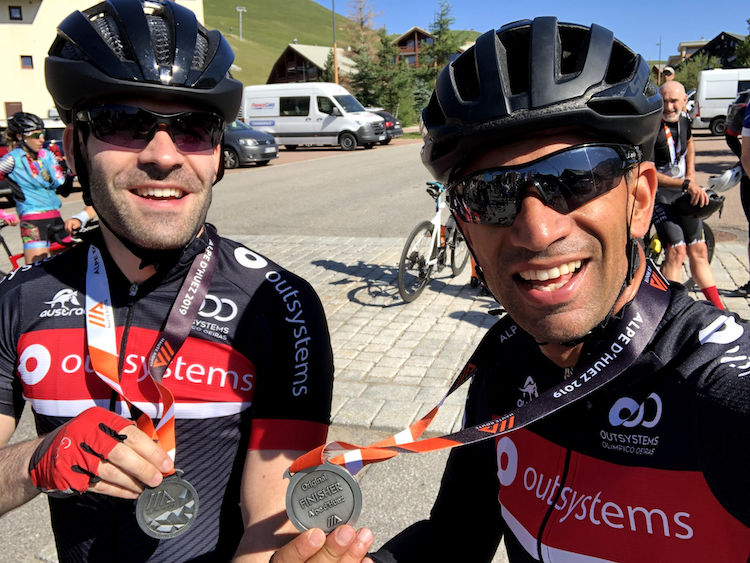 OutSystems colleagues after finished Alpes D’Huez 2019