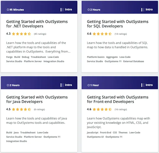 OutSystems new acceleration courses