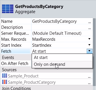 Screen aggregates in reactive web