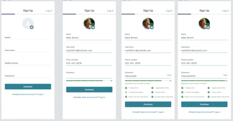 App onboarding example