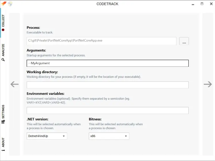 Using CodeTrack to profile an application