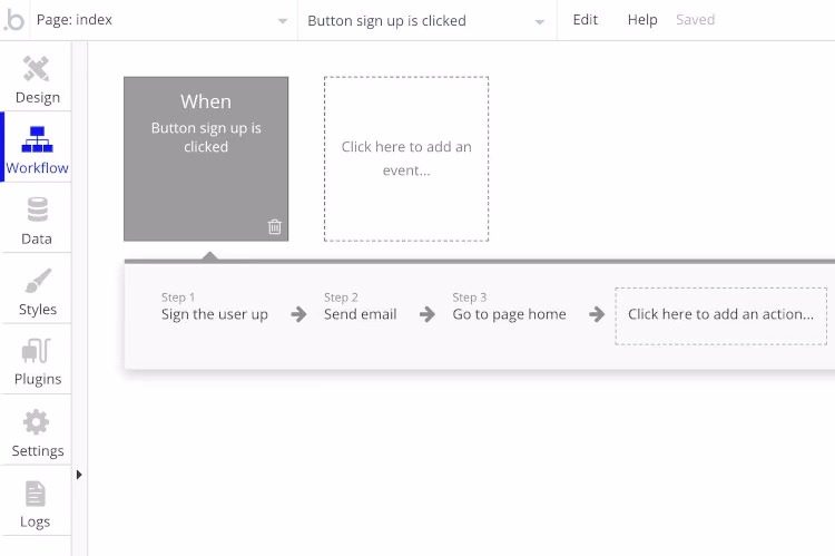 Bubble no-code platform.