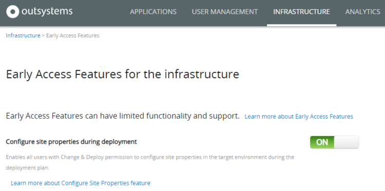 Early Access to OutSystems Features