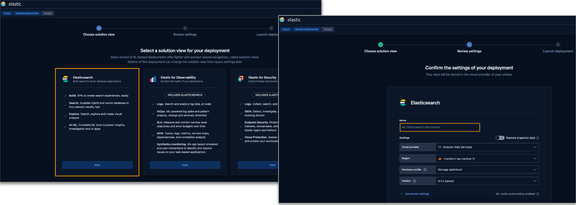 elastic cloud deployment