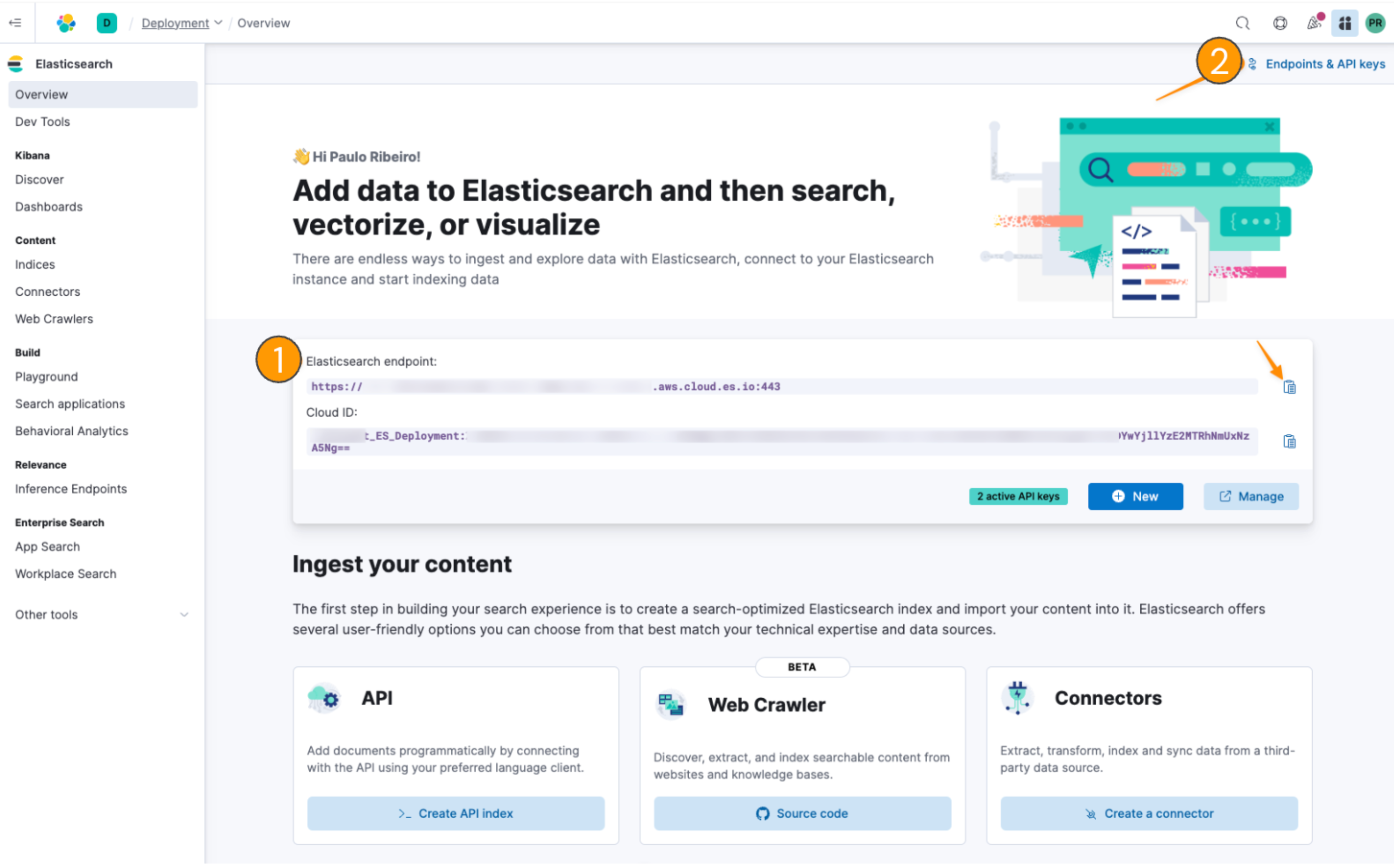 elastic search dashboard