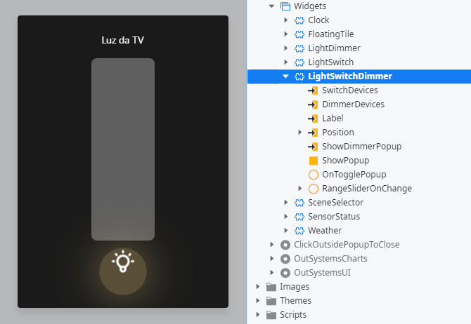 Widget that has both the switch and the dimmer capability