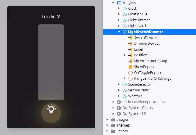 Widget that has both the switch and the dimmer capability