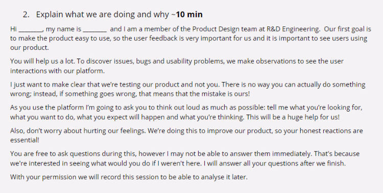 Excerpt from the speech we use at observations.
