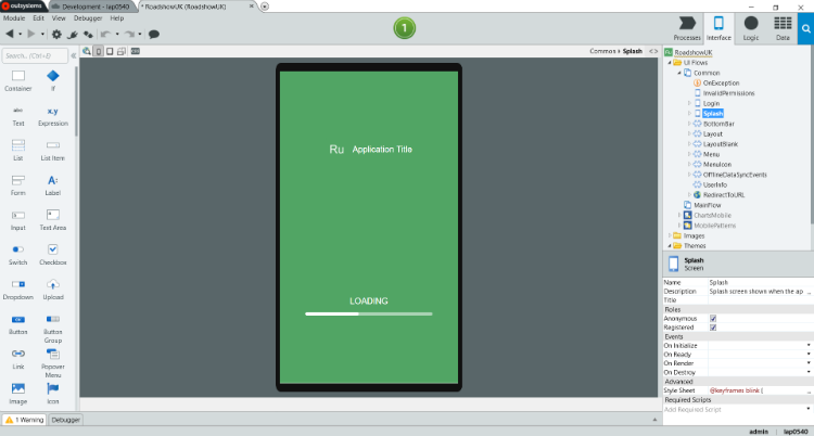 Opening a template in OutSystems