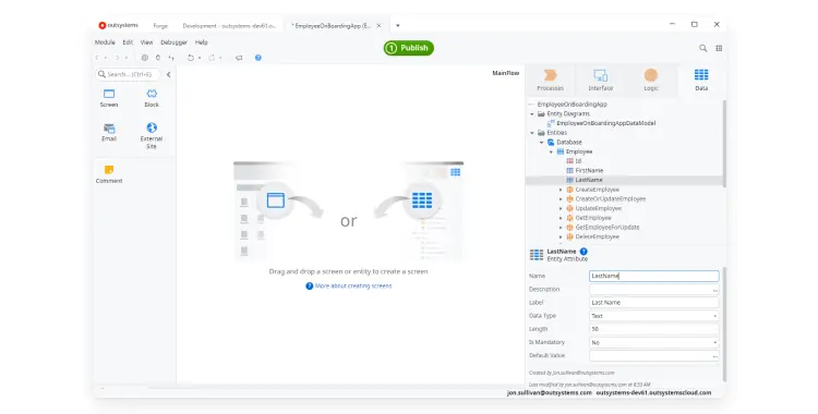 outsystems ide environment