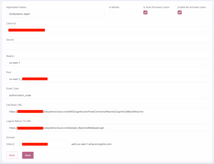 Setting up AWS Cognito components.