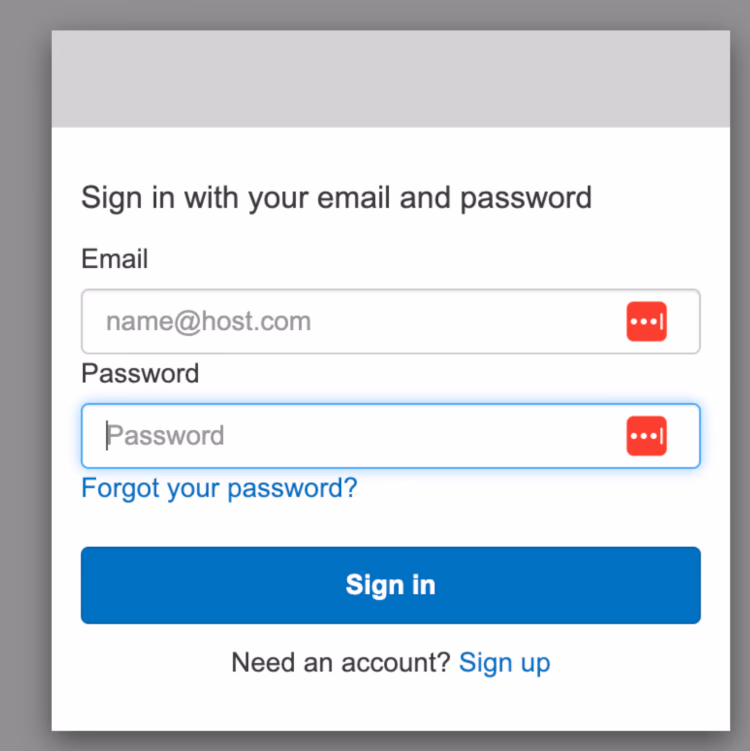 Amazon Cognito UI