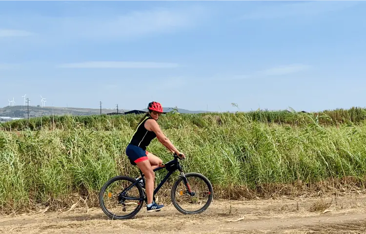 Silvia on bike