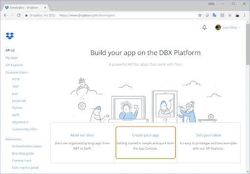 app configuration page