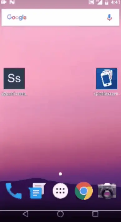 default splash screen experience