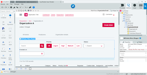 A before image of the Service Studio.