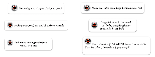 Positive feedback from users.