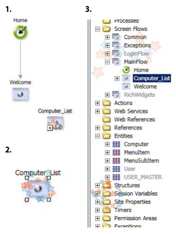 Converting database entities into screens. We used to call this scaffolding “IntelliWarp.” 