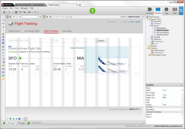 A layout grid to size and space elements consistently.