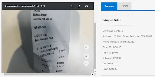 Extracting information from a receipt