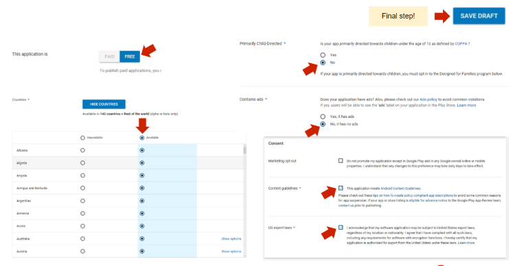 Publishing in app store