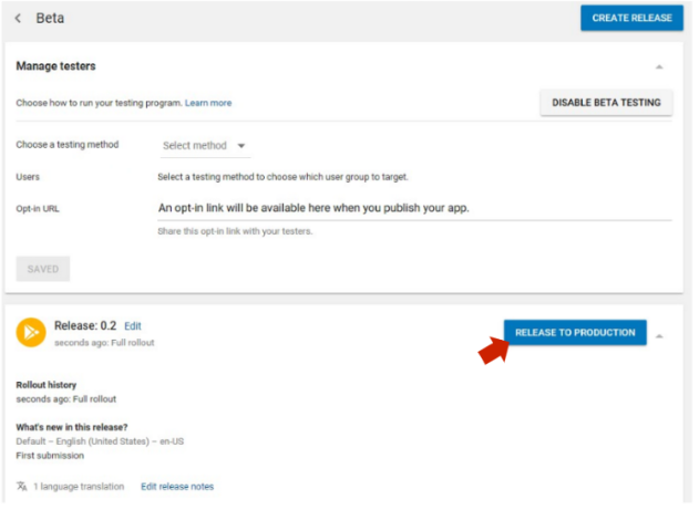 Publishing in app store