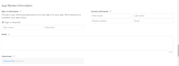 Publishing in app store