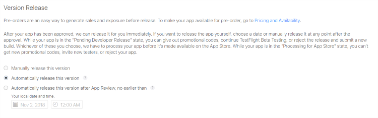 Publishing in app store