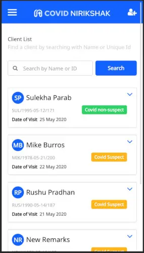 COVID Nirikshak PWA screenshot