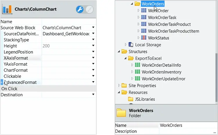 From left to right: inline records, improved folders.