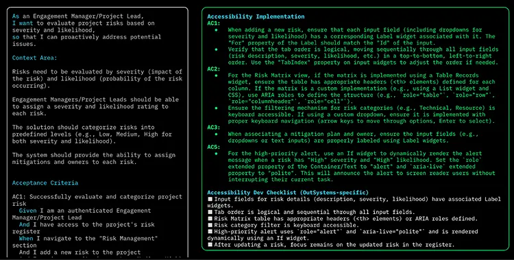 accessibility in user story