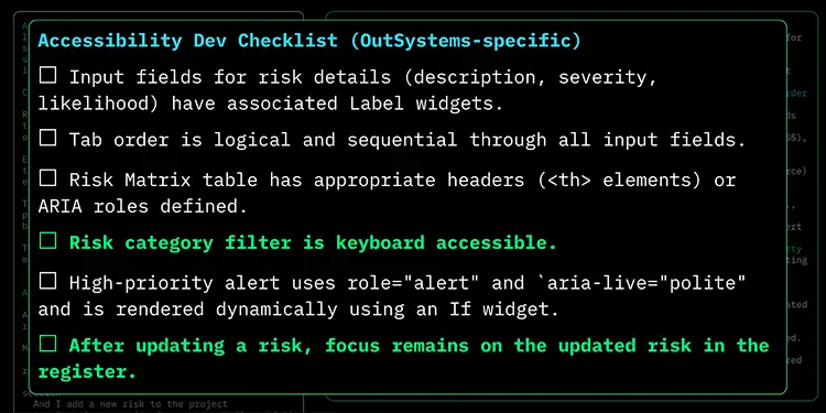 accessibility checklist instructions
