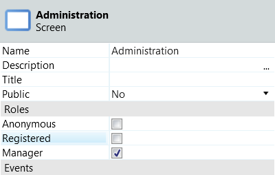 Roles will protect all aggregates, data actions and server actions from that screen