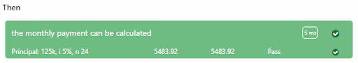 Calculating payment test passes