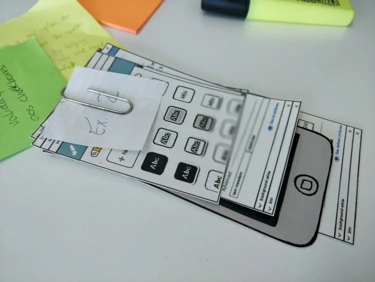 An example of paper prototyping (for Styles Editor).